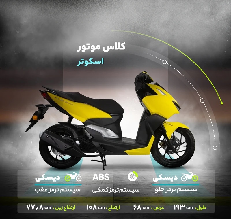 موتور سیکلت هانی موتور طرح واریو ۱8۰ Click آب خنک فول 1405